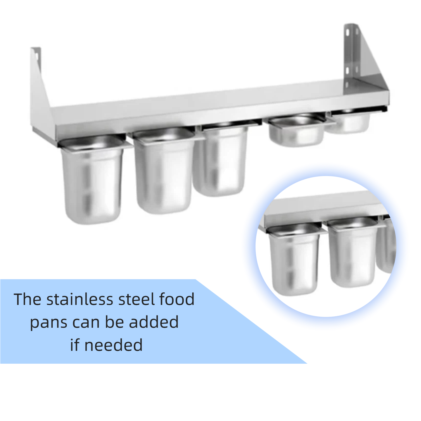 Hanging Spice Box Rack Stainless Steel Metal Shelf Wall Mount Floating Shelving Kitchen Accessories Hotel Restaurant Supplies