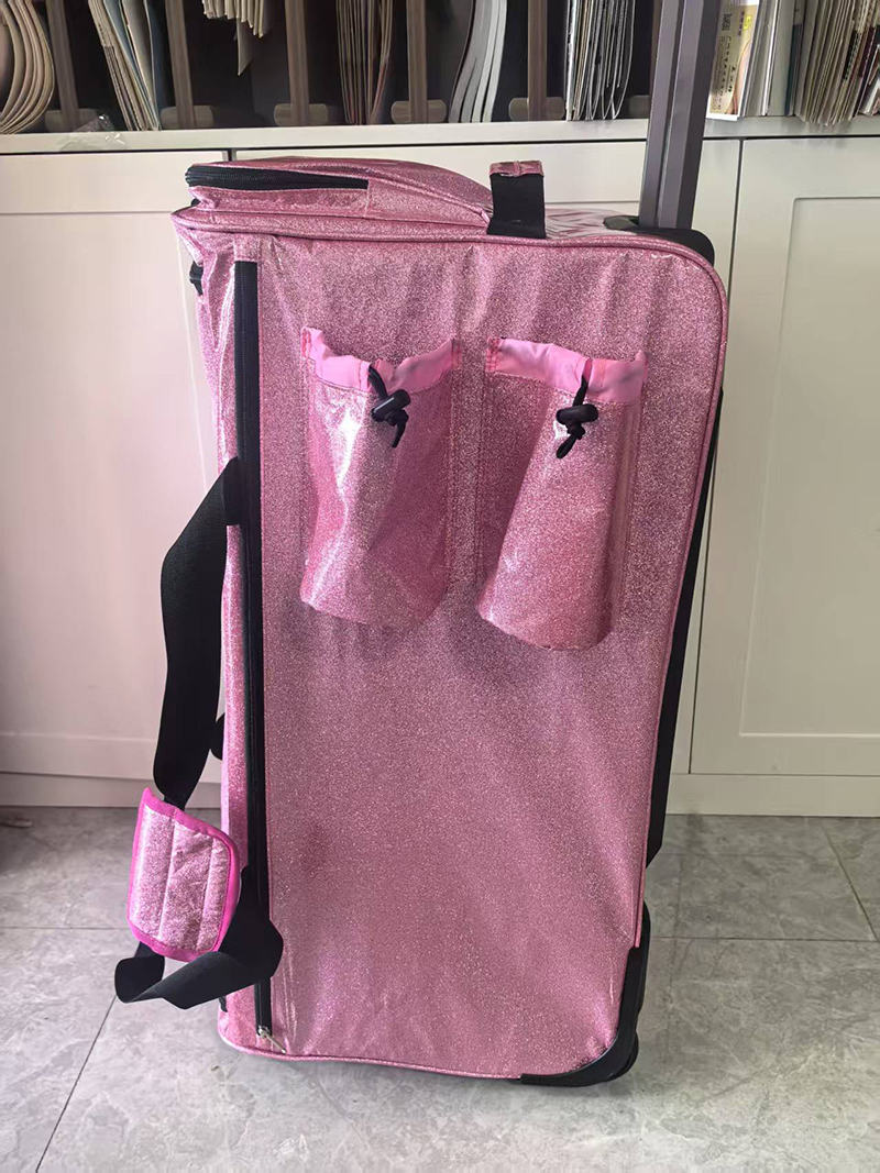 Free sample Top-rated Wheeled Collapsible Rolling Garment Rack for Dance Costumes, Duffel Bags, and Rolling Dance Bags with Rack