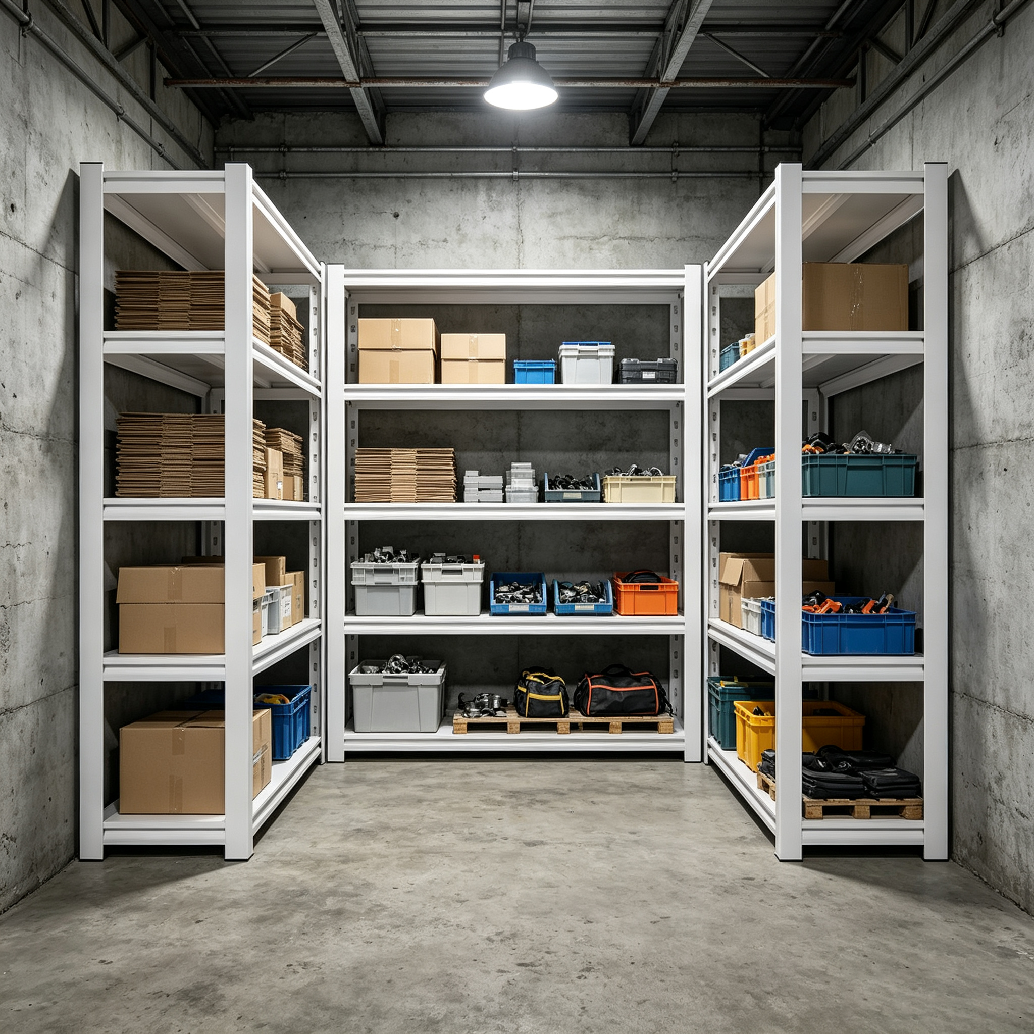 Light Duty Boltless Steel Storage Shelving Unit, Anti-Corrosion Adjustable Industrial Metal Rack for Warehouse Tool Storage