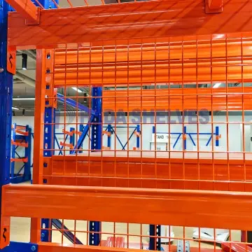 Racking safety accessories including upright frame protectors and back mesh