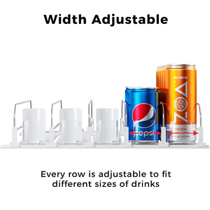 Plastic Gravity Roller Drink Shelf Pusher Spring Loaded Auto Push Track
