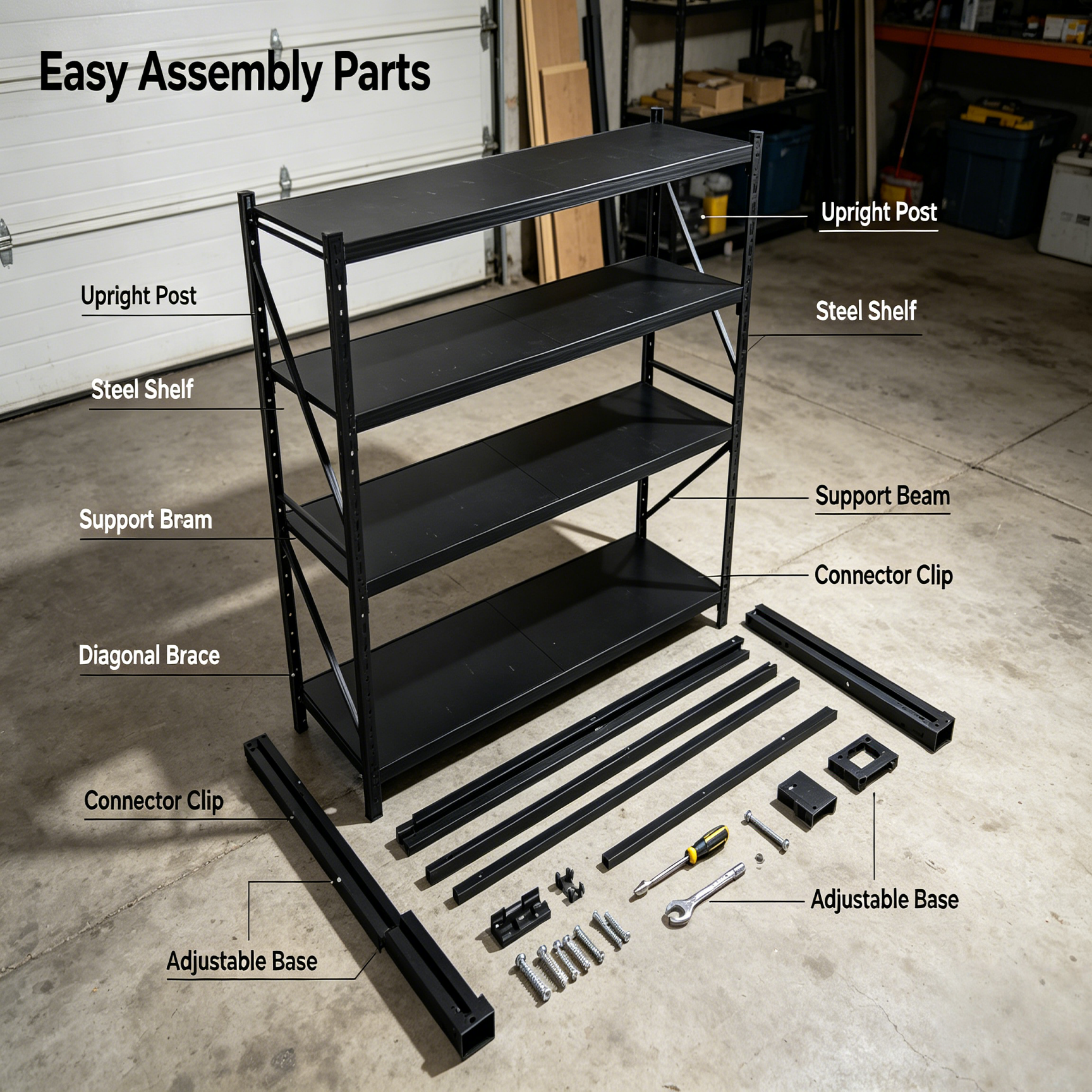 Adjustable Multi-layer Iron Steel Corner Shelving Unit Narrow Freestanding Kitchen Bedroom Rack Small Spaces DIY Assembly Carton