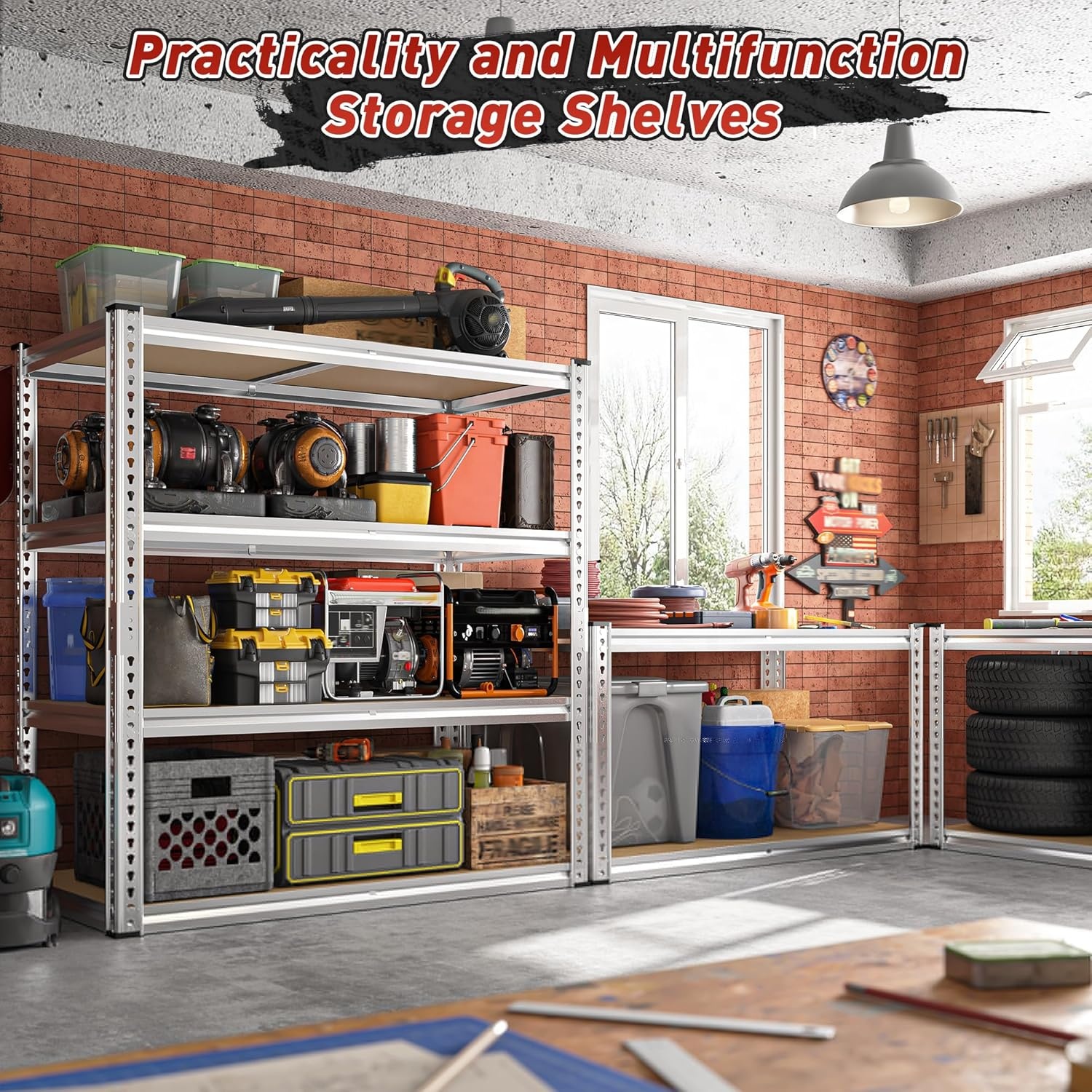 5 Layers Mobile Adjustable Hotsales Shelves Storage Racks Stacking Racks Shelves for Basements Garages and Warehouses