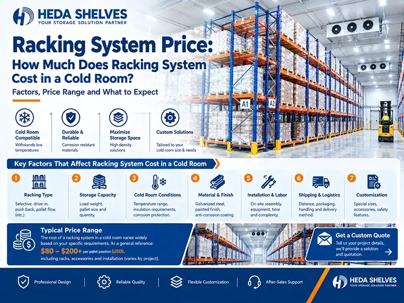 Cold room racking systems and cost breakdown