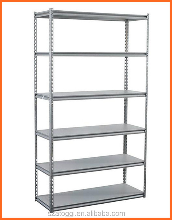 5 Layer Steel Slotted Angle Shelving Sheet Metal Storage Rack with MDF Shelves Corrosion Protection
