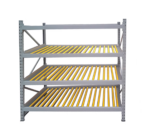 Industrial 5-Layer Adjustable Height Roller Racking Shelf Corrosion Protection Metal Rack for Garage Warehouse Use Fluent