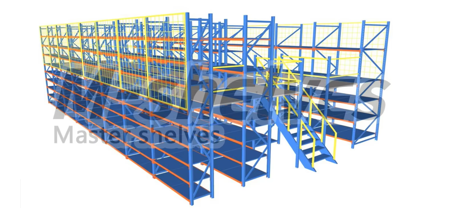 Heavy Duty Warehouse Mezzanine Platform Shelving Steel Structure Second-floor Racking System Customized Galvanized Panels