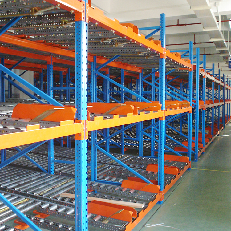 Quality Assured ISO/CE/RoHS Certified High-Capacity Q235b Phosphorized Gravity Roller Shelf Pallet Gravity Flow Racking System