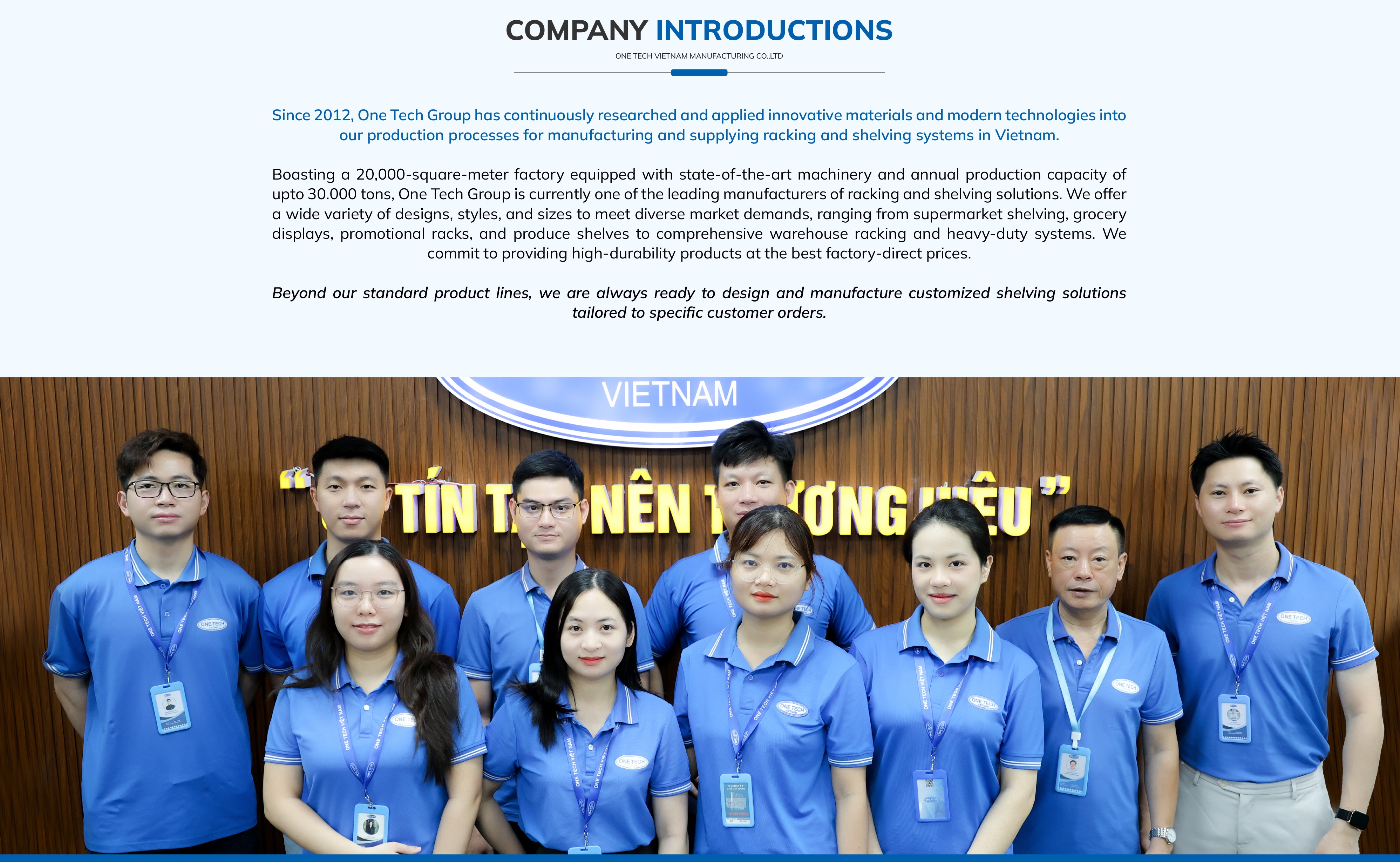 Company Facility and Workshop