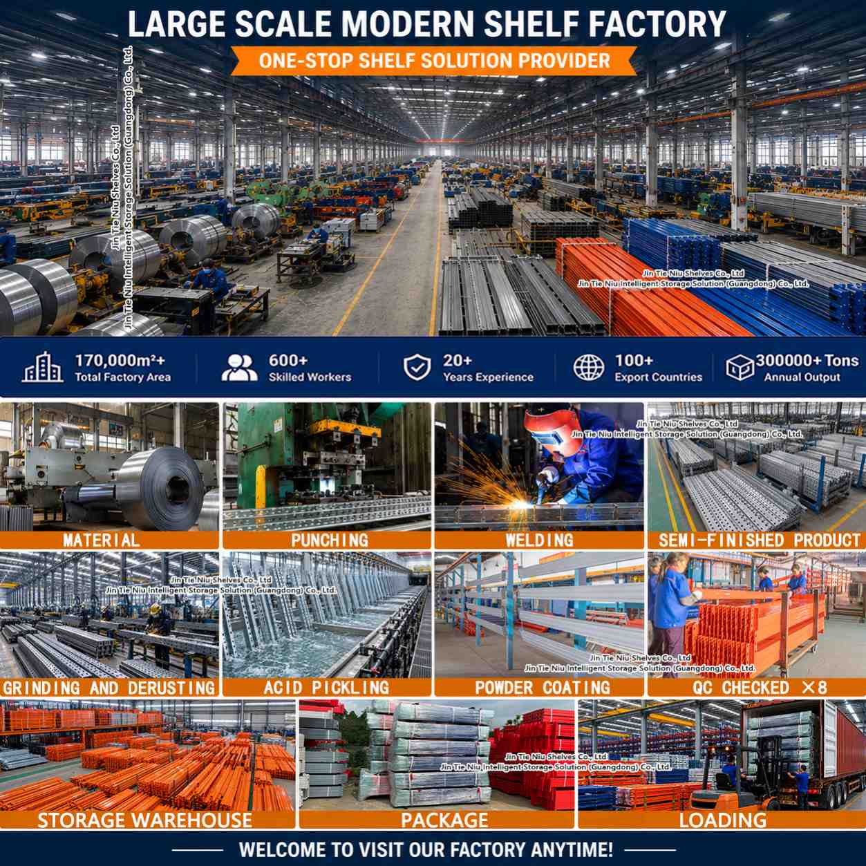 4-level Heavy Duty Rack Warehouse Storage Rack Heavy Duty Pallet Shelving Factory Supply Wholesale Garment Fabric Manufacturer