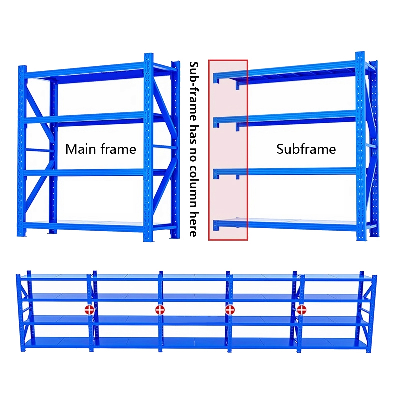 Storage Unit Multi-Layer Metal Customizable Colour Industrial Rack Corrosion Protection Pantry Factory