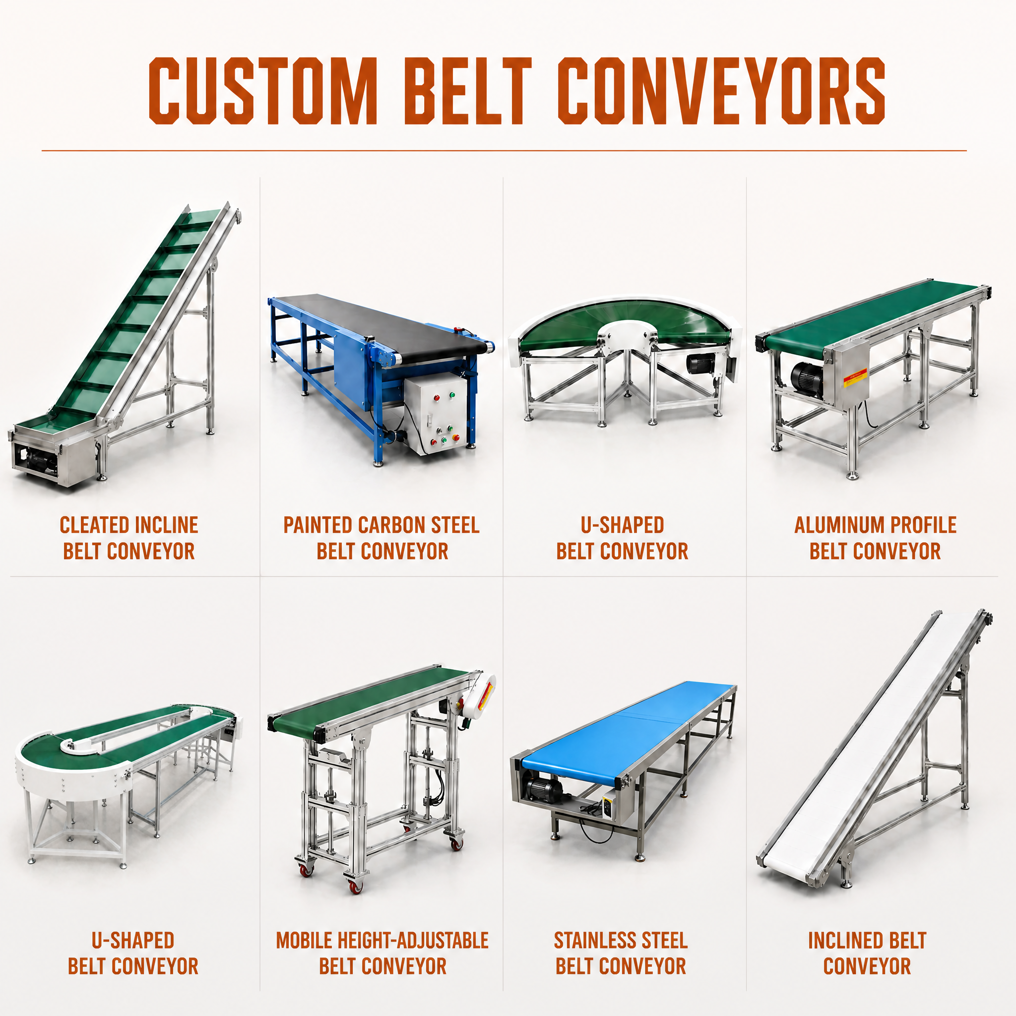 Automation Equipment Integration Material Flow Using Aluminum Alloy Frame PU Belt Conveyor And Food Packaging Conveyor