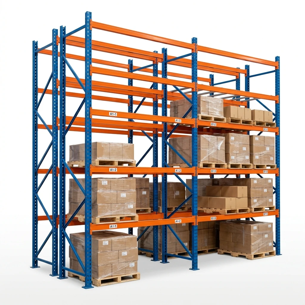 Heavy Load Capacity Heavy Duty Racking System Customized Selective Racks for Automotive Parts Warehouse Storage Management