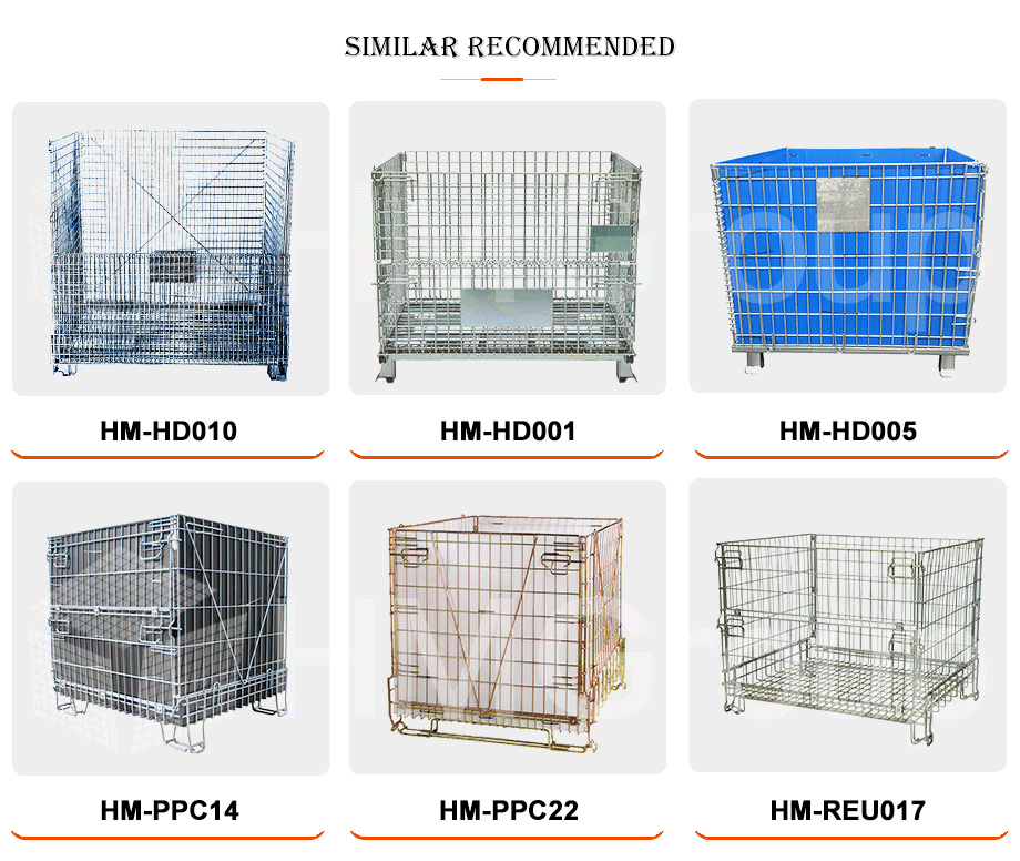 Factory Direct Sales Warehouse Heavy Duty Storage Mild Steel Stackable Wire Mesh Pallet Cage With Wheels