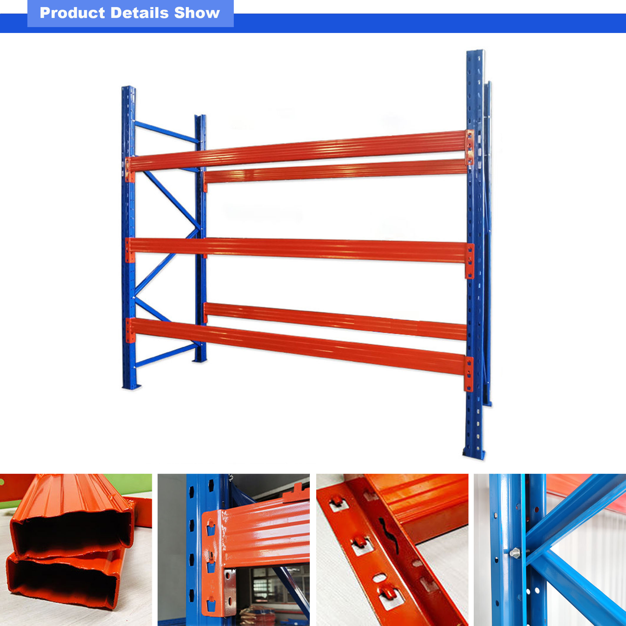 Heavy Duty Double Deep Pallet Racking, Universal Steel Storage Shelves for Factory, Workshop &amp; Cold Room
