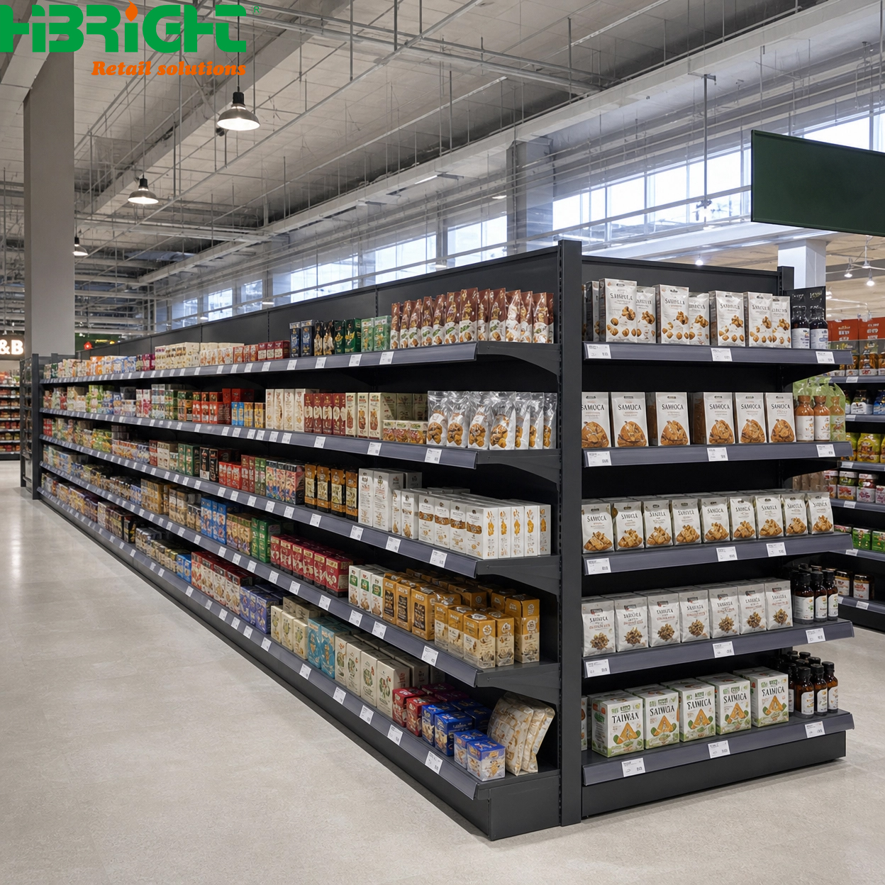 One-stop Supermarket Shelving Heavy Duty Display Racks Equipment Solution with Free 3D Design for Grocery Store