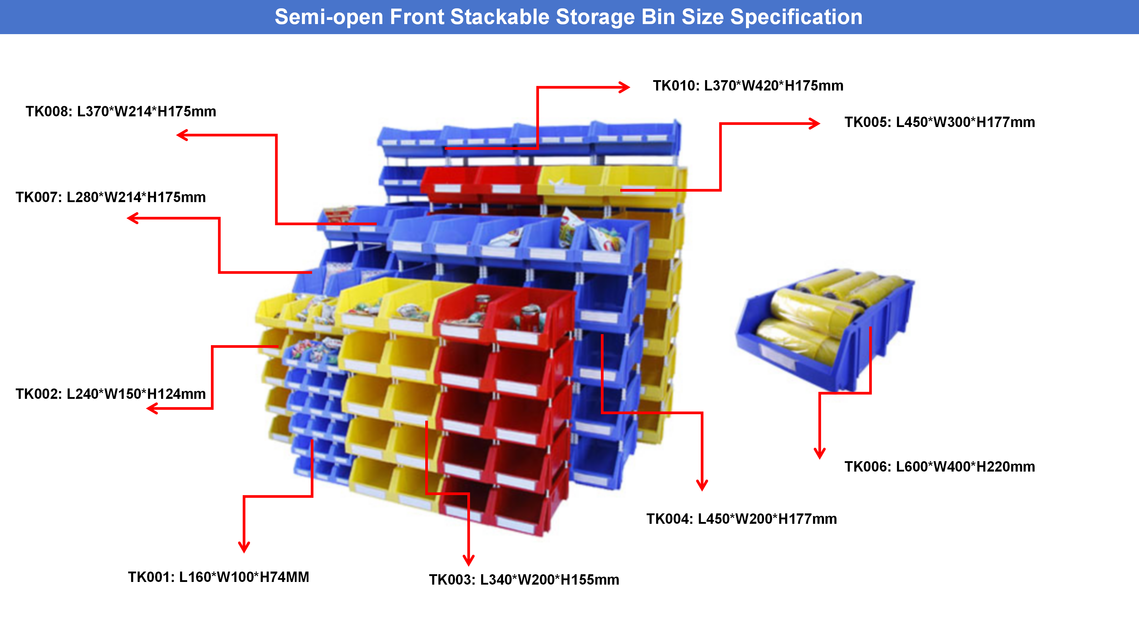 INORDER Semi-Open Stacking Warehouse Bin Spare Parts Picking Storage Organizer for Hardware Sorting Shelving Wholesale
