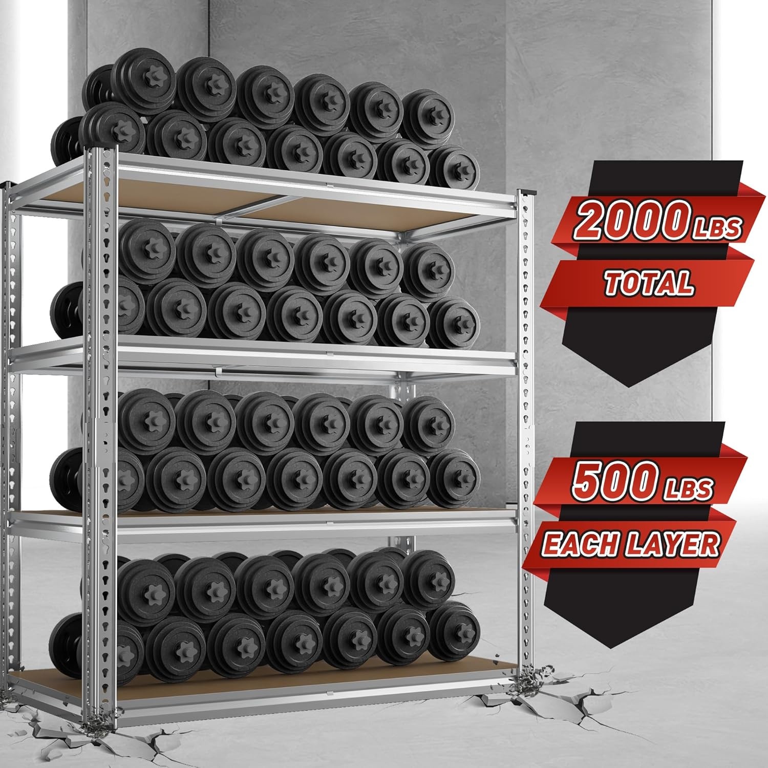 5 Layers Mobile Adjustable Hotsales Shelves Storage Racks Stacking Racks Shelves for Basements Garages and Warehouses