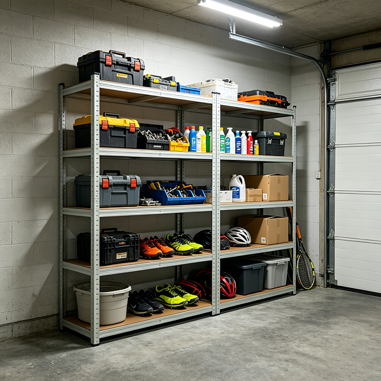 5 Tier Boltless Steel Shelving Rack Unit Adjustable Slotted Angle Display Garage Warehouse Home Storage Shelves
