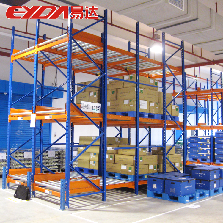 GuangZhou Factory OEM Service Adjustable Warehouse Storage Heavy Duty Pallet Gravity Flow Racking Roller Rack System