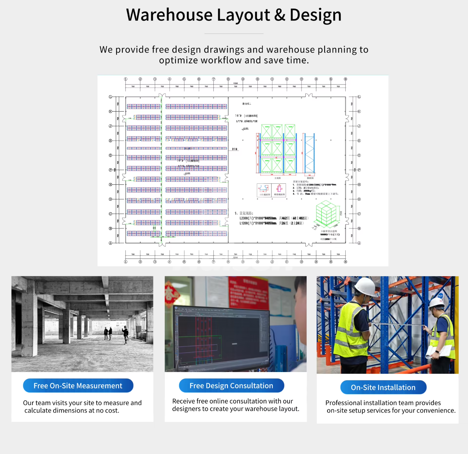 Robust Steel Teardrop Pallet Rack System 3000kg Loading Capacity 5 Layer Industrial Warehouse Storage Racking Powder Coated Rack