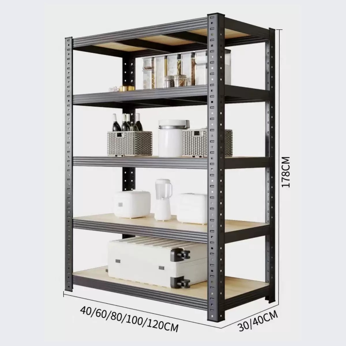 Factory Price Mdf Rack Steel Storage Shelf Racks Heavy Duty Warehouse Shelves Boltless Rivet Rack Easy Assemble