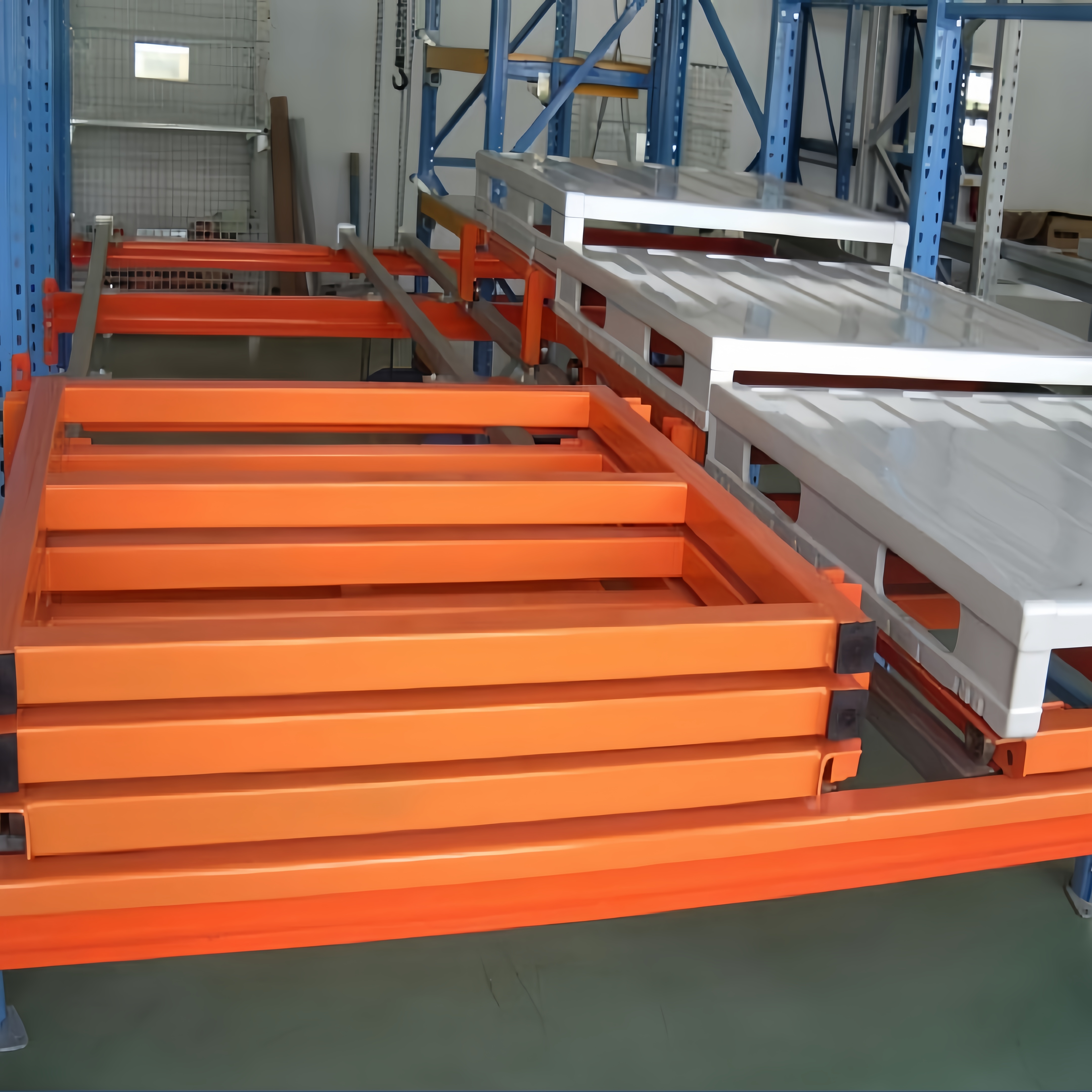 Cold Storage Warehouse Metal Push-Back Pallet Racking System Cargo &amp; Storage Equipment