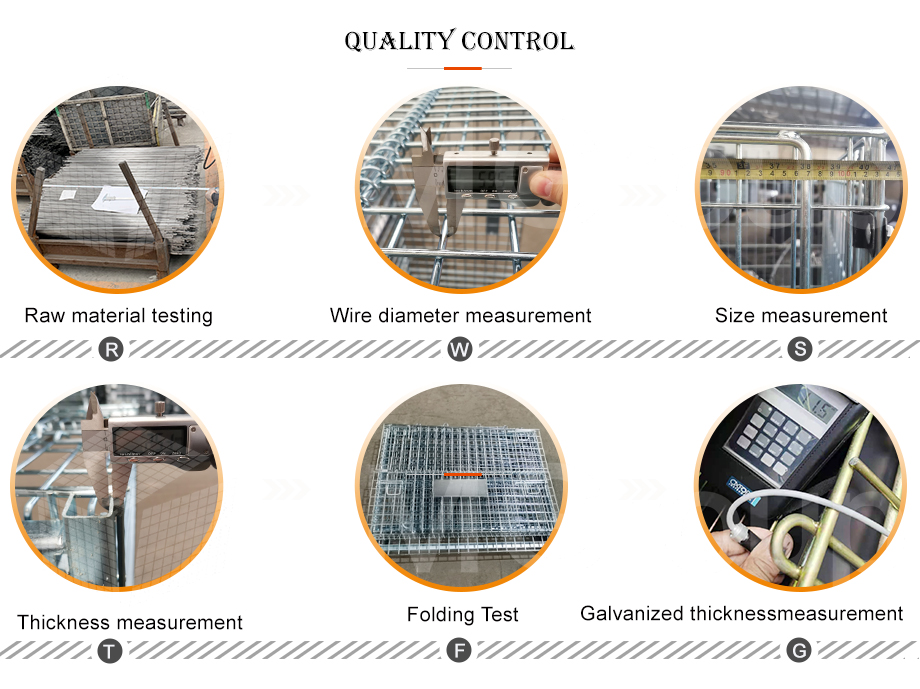 Factory Direct Sales Warehouse Heavy Duty Storage Mild Steel Stackable Wire Mesh Pallet Cage With Wheels
