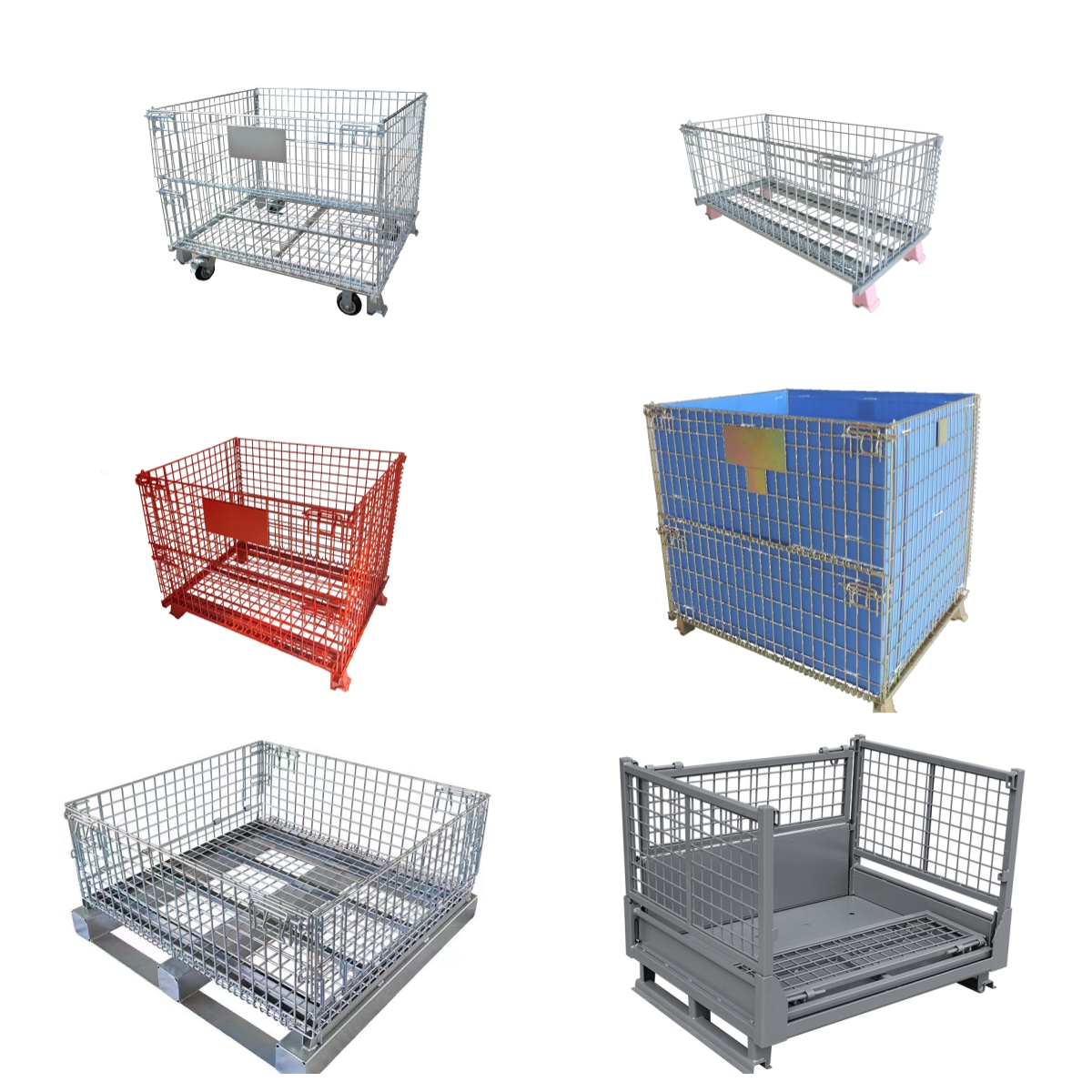 Galvanized Coated Wire Mesh Stacking Pallet Warehouse Foldable Wire Container
