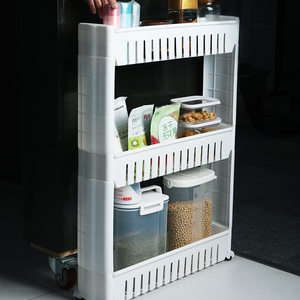 Slim Slide Out Storage Tower Rack Mesh Rolling Organization Serving Cart Shelf for Narrow Spaces Gap Storage Rack