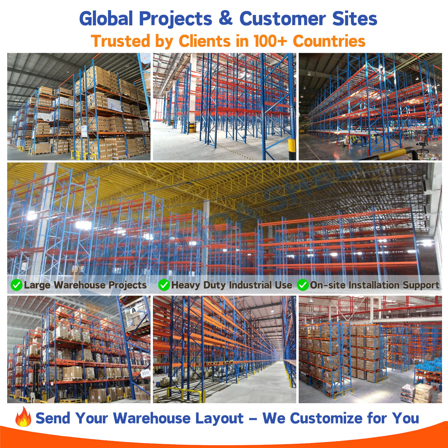 Foshan Factory Double Deep Pallet Racking Warehouse Storage System Heavy Duty Large Capacity Steel Industrial Warehouse Racks