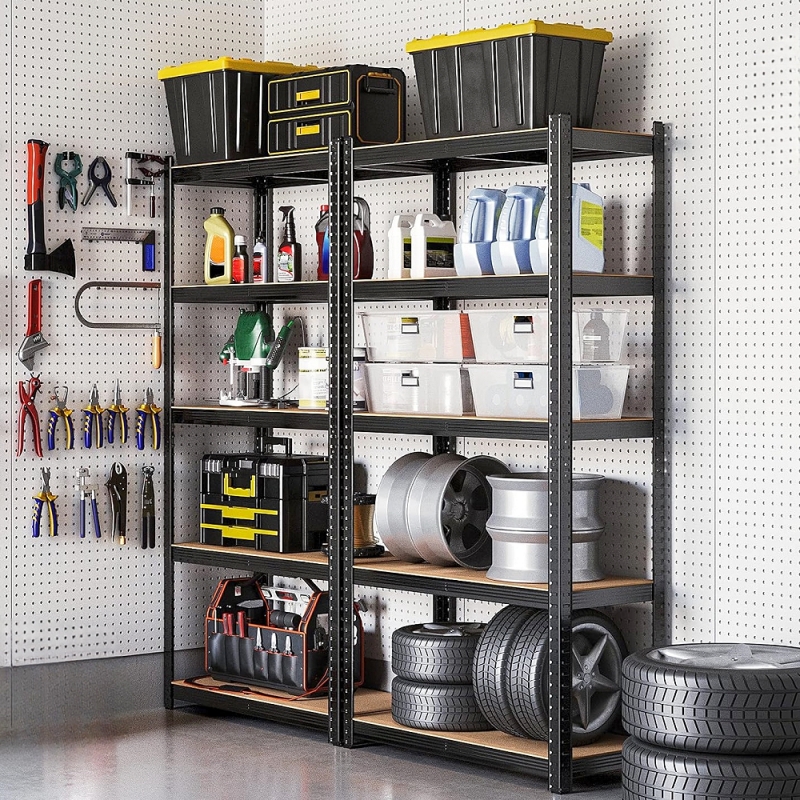 Slotted Angle Racks Rack For Shop Slot Shelf Angle Metal Home Storage Shelf Steel Rack 5 Level Boltless Metal Warehouse Rack