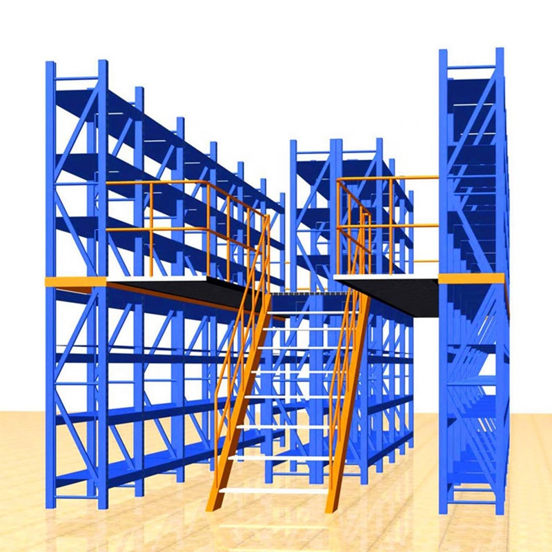 Warehouse Storage Steel Mezzanine Rack System 2-Layer Anti-Rust Multi-Level Platform Heavy Duty Industrial Use 300kg/sqm Load