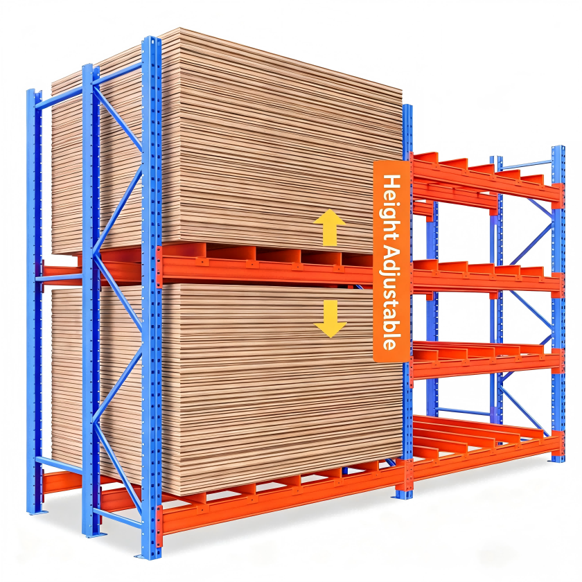 Adjustable Steel Storage Shelf Efficient Industrial Manufacture Factory Stacking Storage Unit Heavy Duty Warehouse Pallet Racks