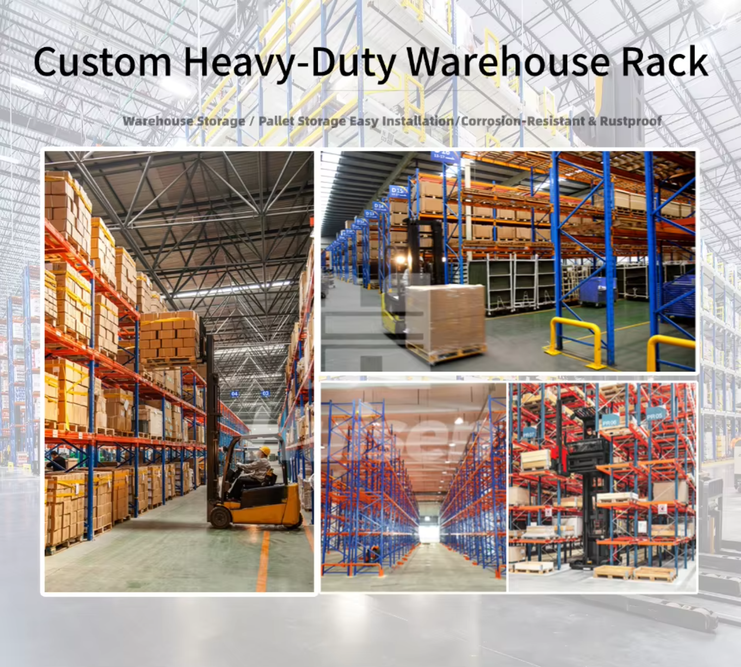 Robust Steel Teardrop Pallet Rack System 3000kg Loading Capacity 5 Layer Industrial Warehouse Storage Racking Powder Coated Rack