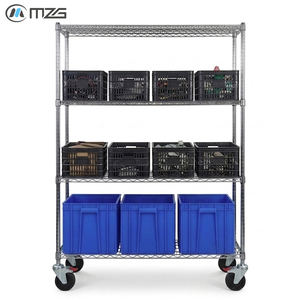 Industrial Metal Wire Shelving Storage Rack with Wheel