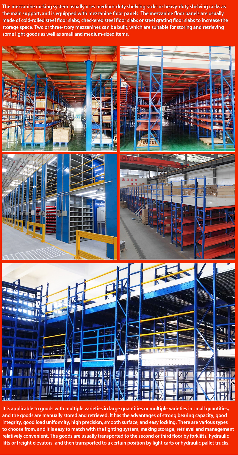 Customized High Density Storage Mezzanine Steel Wholesale Mezzanine Floor Platform Metal Mezzanine