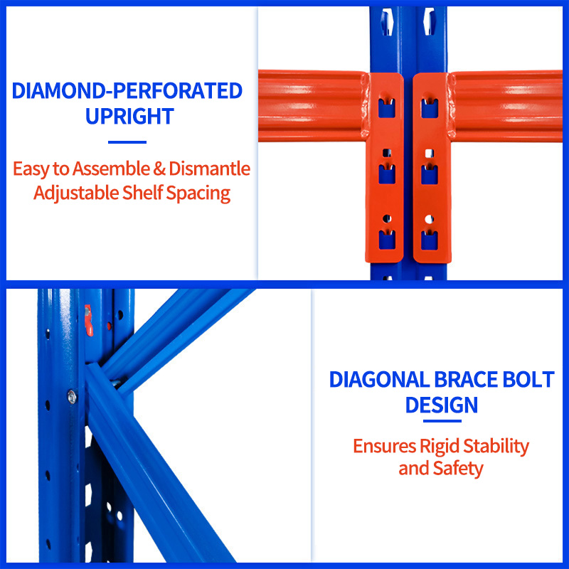 Warehouse Shelves Wholesale 3-Layer Cold Rolled Steel Epoxy Powder Coated Heavy Duty Storage Racks For Household Express