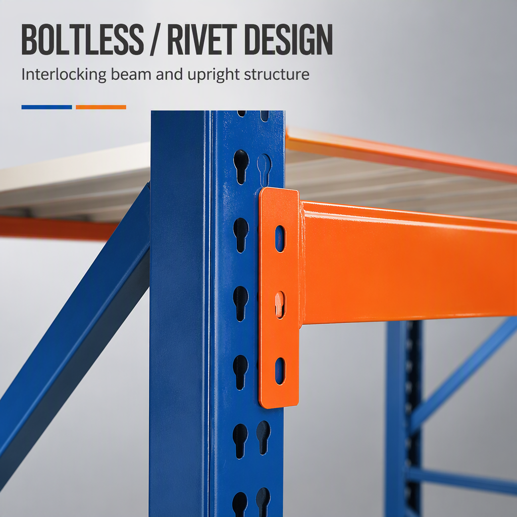 Boltless Metal Shelving Detail Shot - Layer Board and Steel Finish