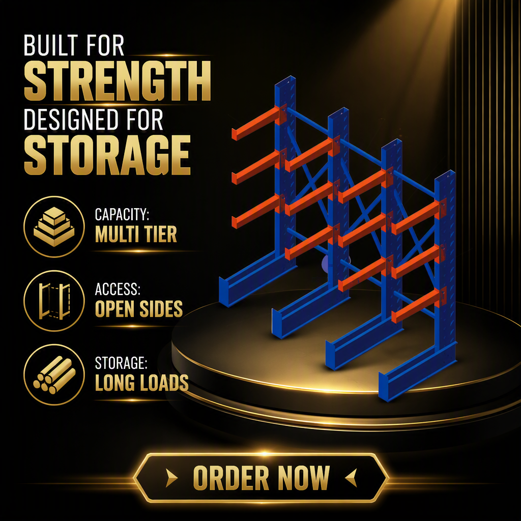 Heavy Duty Warehouse Storage Racking System Metal Shelving Rack Industrial Cantilever Rack