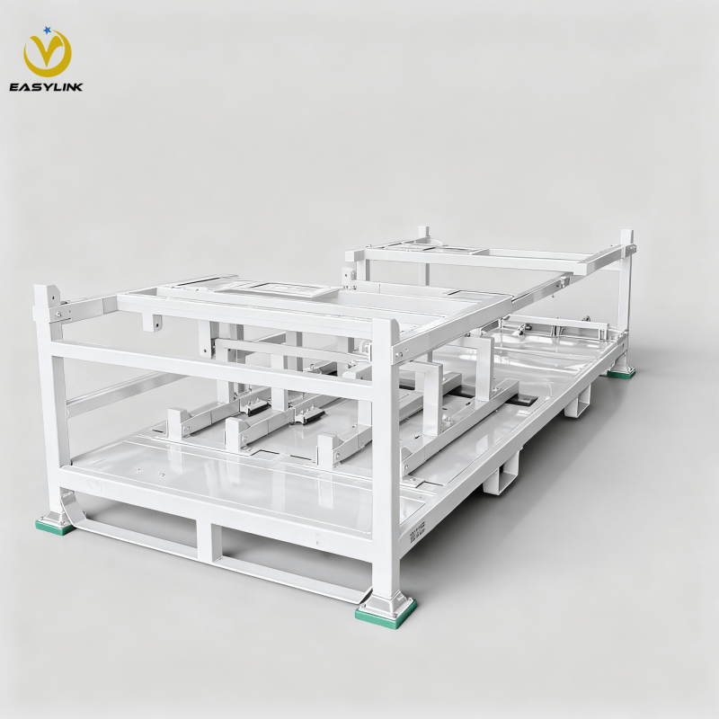 Easylink-Customized Foldable Single Pallet Steel Stillages Powder Coating for Outdoors for Warehouse Storage Stacking Racks