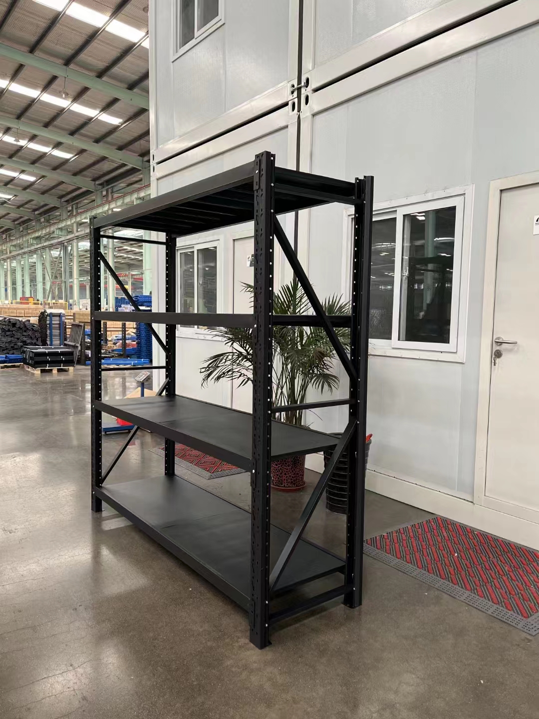 Boltless Steel Storage Rack 3 Layers Slotted Angle Frame Galvanized Powder Coated Corrosion Protection 100kg Load Capacity