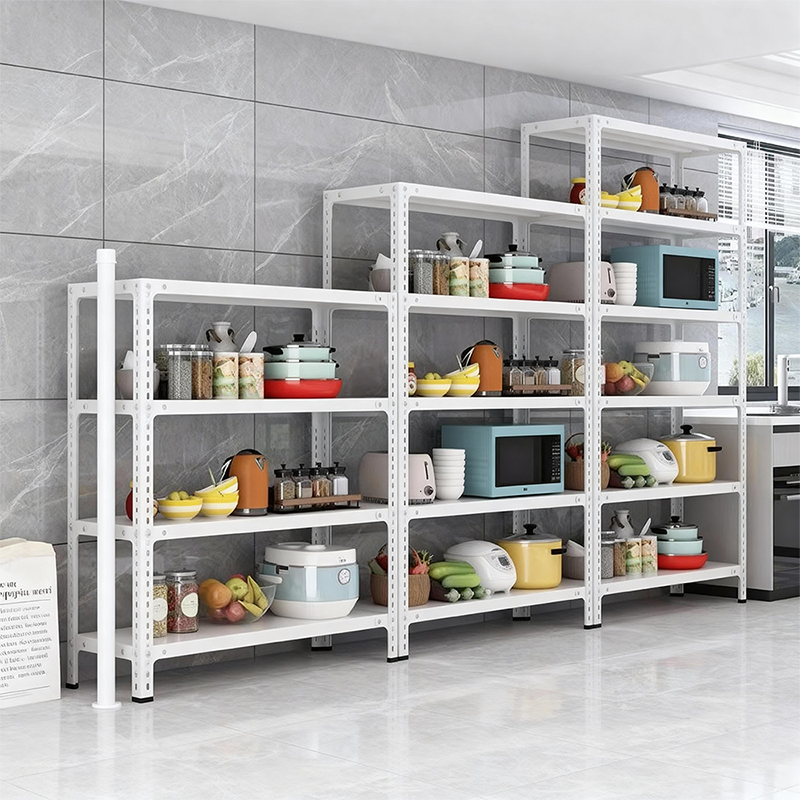 Adjustable Multi-layer Iron Steel Corner Shelving Unit Narrow Freestanding Kitchen Bedroom Rack Small Spaces DIY Assembly Carton