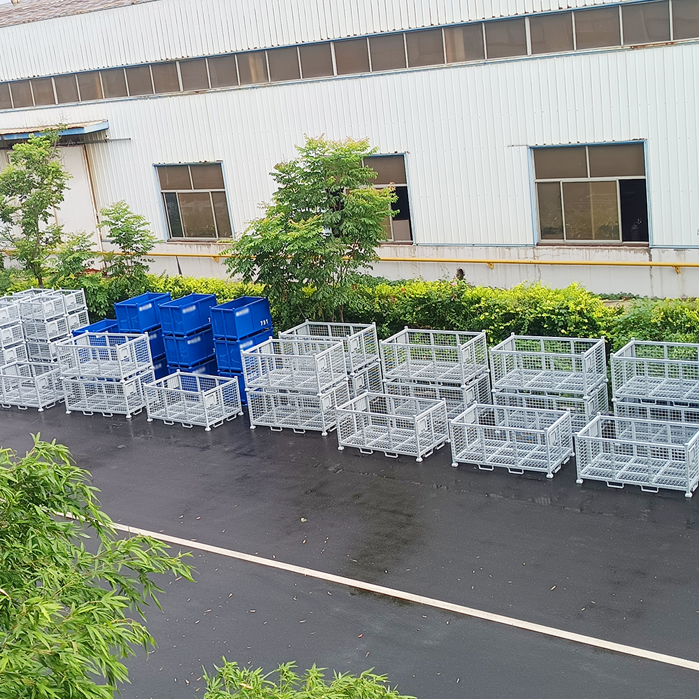 Carter OEM Steel Heavy Duty Collapsible Storage Container Box Stacking Wire Mesh Cage Pallet Foldable Stillage Cage