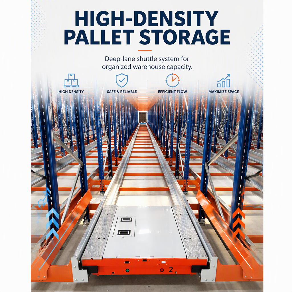High-Density Shuttle Rack System Asrs 4-Way Shuttle Racking
