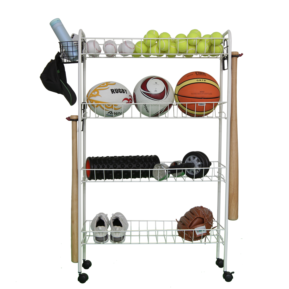 OEM ODM Metal Sports Movable Rack Storage Push Cart