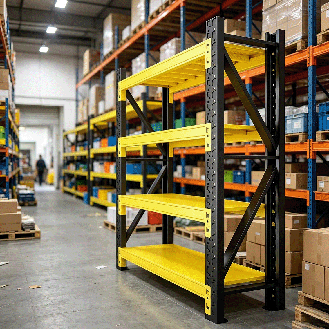 Heavy-Load Factory 4 Layer Boltless Adjustable Corrosion Protected Garage Warehouse Industrial Rack Shelving Unit