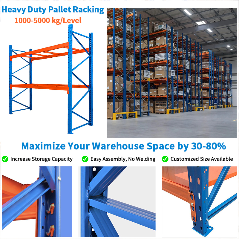 Steel Warehouse Metal Van Rack System Heavy Duty Stacking Pallet Shelves Single Deep Industrial Estanteria Metalica Shelving