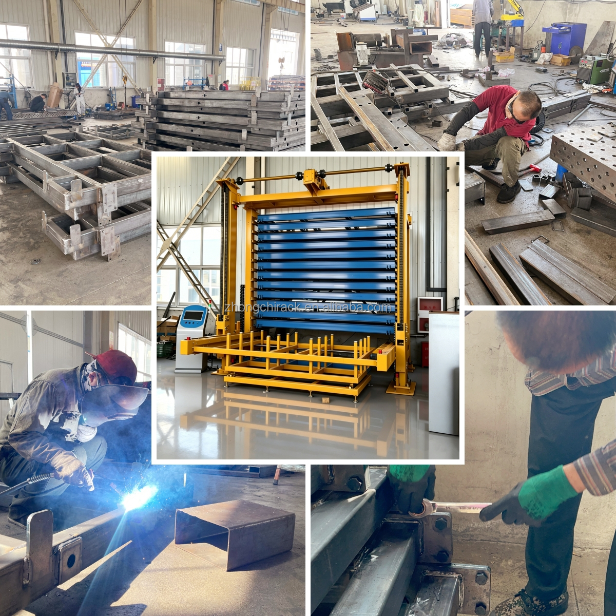 Intelligent Automated Warehouse System Steel Sheet Metal Storage Rack 8-Layer Heavy Duty Corrosion Protection High Load Capacity