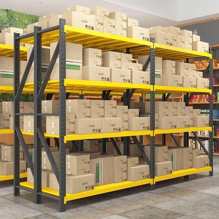 500kg Adjustable Boltless Steel 4-Tier Medium-Duty Wide-Span Shelving System for Garage Storage Cabinets